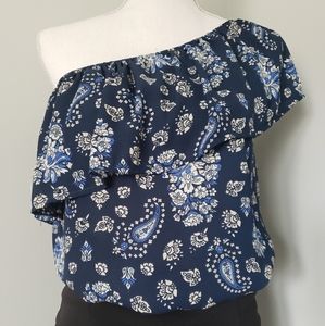 Lily White One Shoulder Blouse - Size M